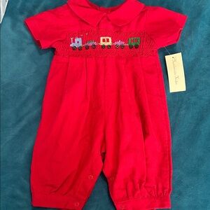 NWT baby boys smocked train outfit